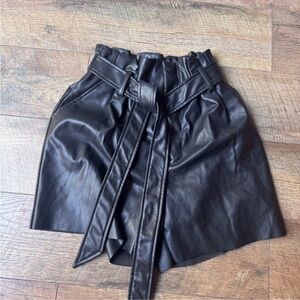 Zenana Outfitters Black Faux Leather Shorts NWOT